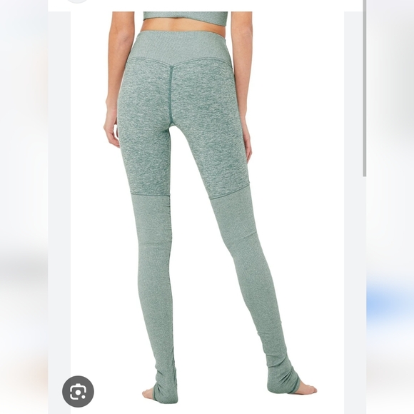Alo Yoga Alosoft Goddess Legging In Heathered Teal Green Size Medium - Picture 3 of 13